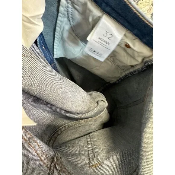 New Mother The Pixie DazzlerFrayStraight Jeans in Beginner's Luck Size 32
